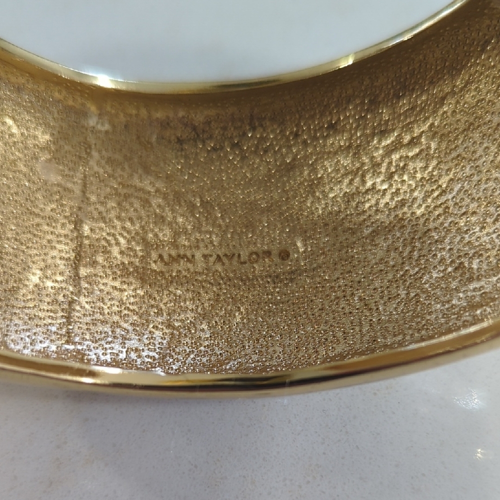Ann Taylor Gold Wide Cuff Bracelet - Classic Open Bangle NWOT - Picture 6 of 6